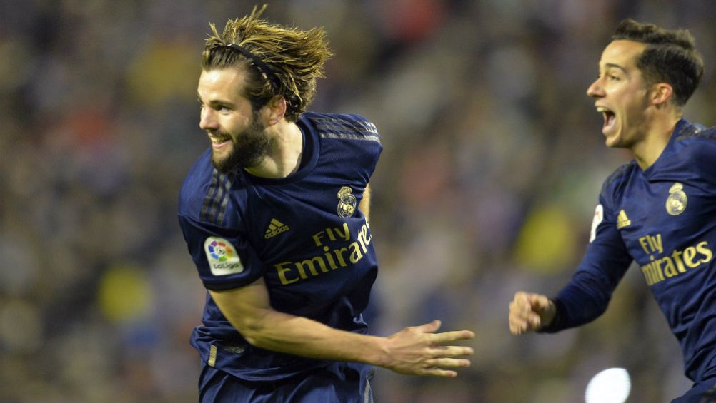 Nacho celebrando su anotación ante Valladolid