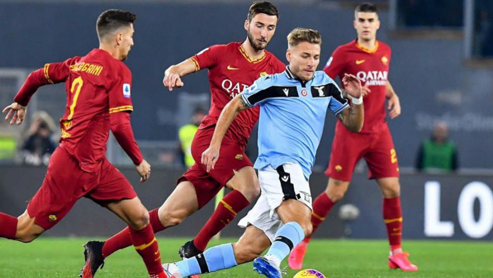 Ciro Immobile, durante el partido ante Roma