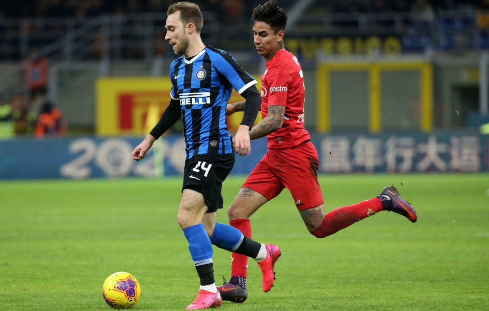 Christian Eriksen en su debut con el Inter de Milan