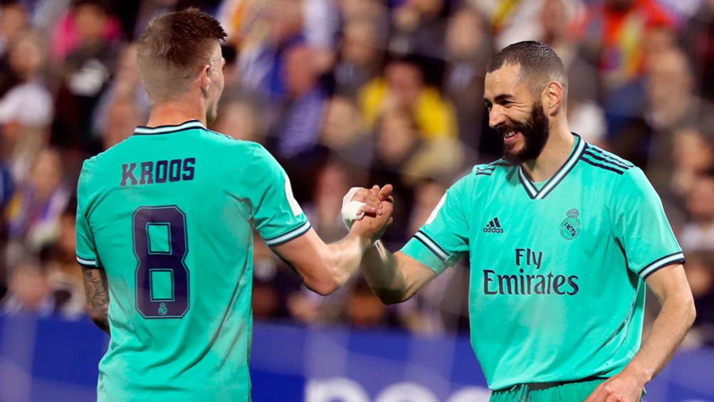 Kross y Benzema en festejo de gol