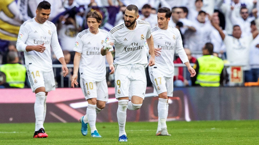 Jugadores del Real Madrid celebrando un gol