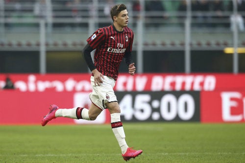 Daniel Maldini durante su debut con los Rossoneri