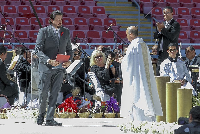 Amaury, durante el homenaje a su padre