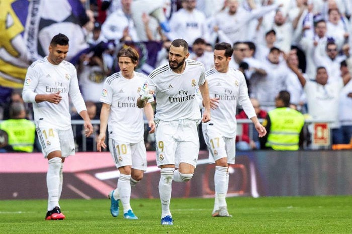 Benzema, en festejo con Real Madrid