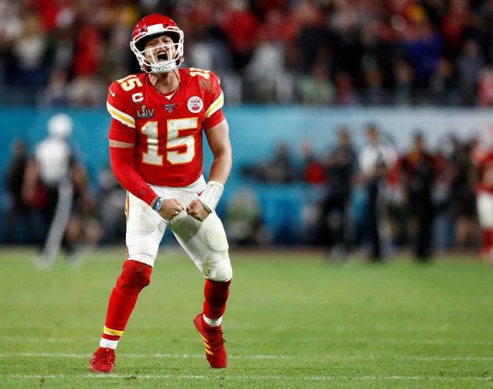 Mahomes, en festejo con Chiefs