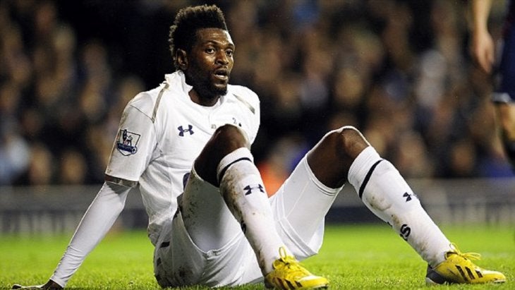 Emmanuel Adebayor, como jugador del Tottenham