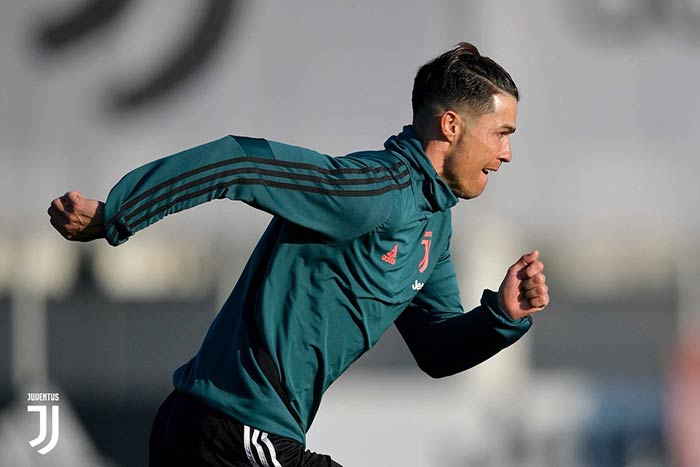 Cristiano, en un entrenamiento