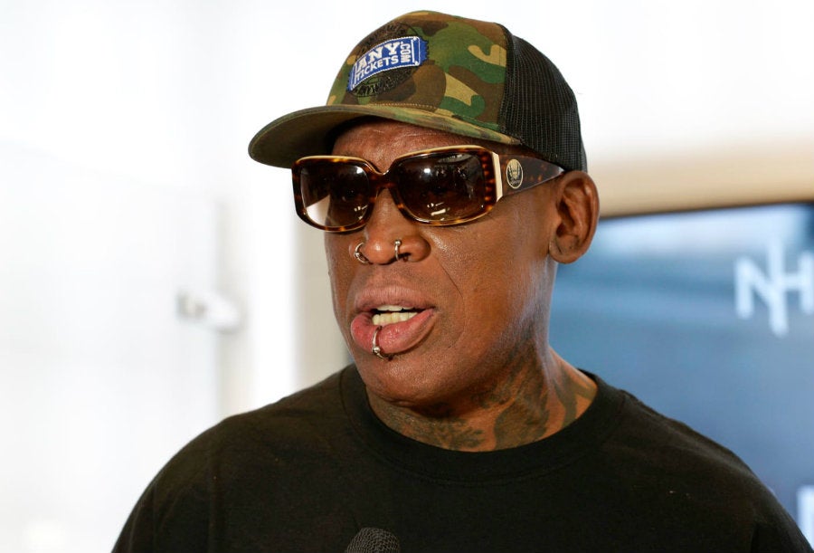 Rodman previo a una entrevista