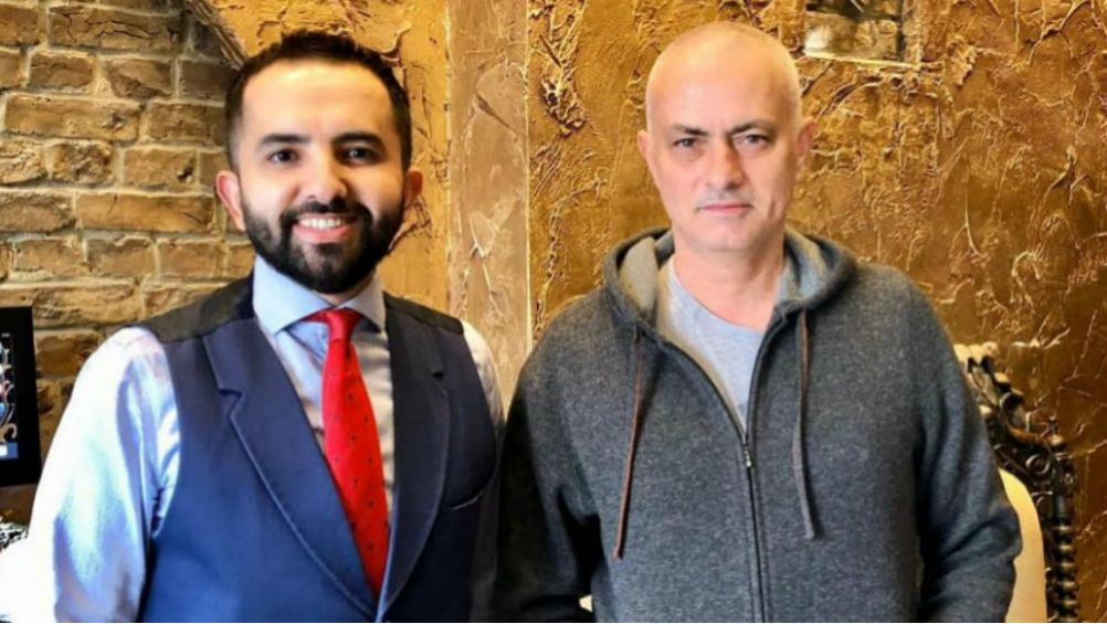 Mourinho con su peluquero