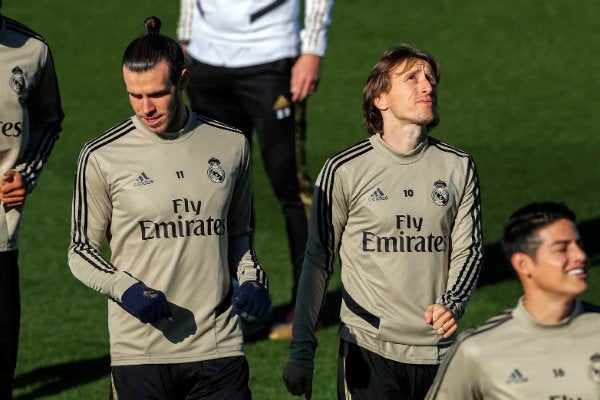 Gareth Bale en entrenamiento con Real Madrid