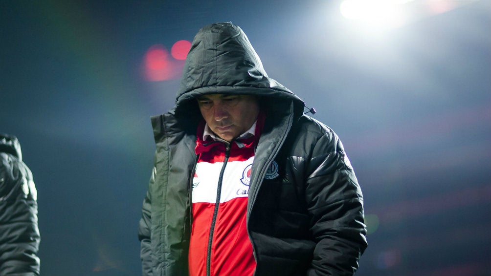 Guillermo Vázquez al final del juego ante Tijuana 