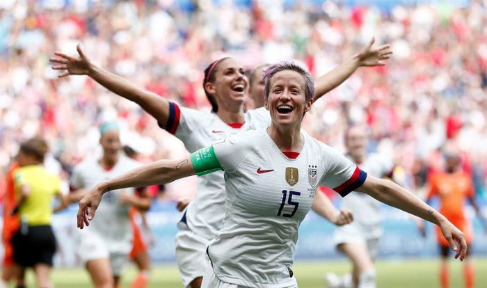 Rapinoe, en festejo