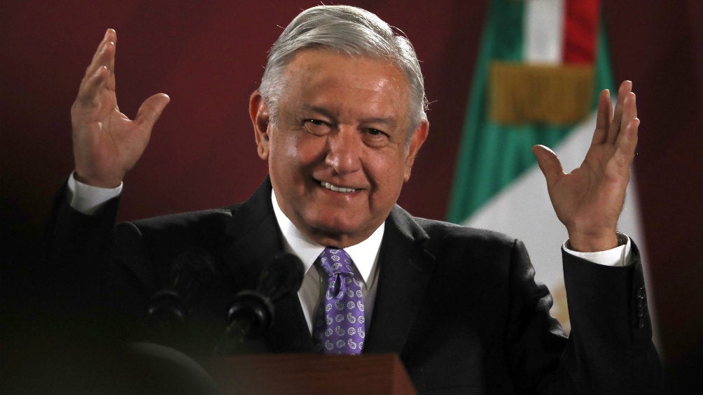 Andrés Manuel López Obrador en conferencia en el Palacio Nacional