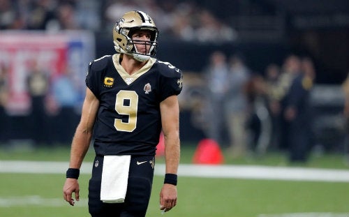 Drew Brees durante un partido de los Santos