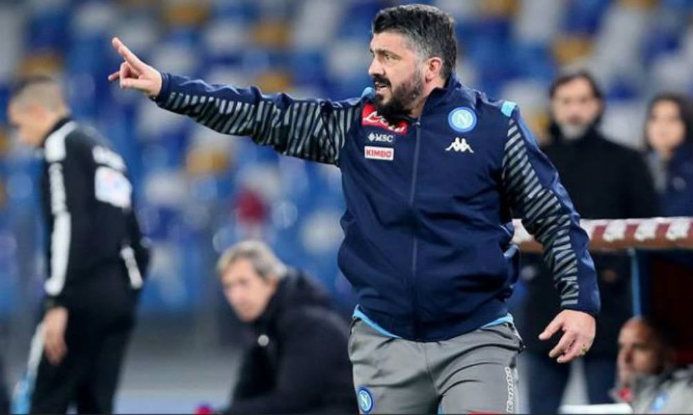 Gattuso en su primer juego como entrenador del Napoli 