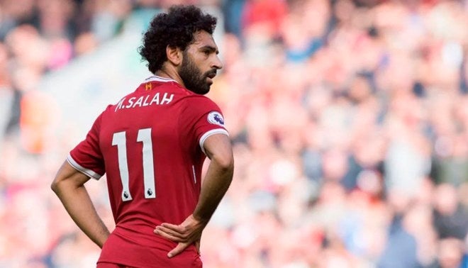 Salah en partido con Liverpool