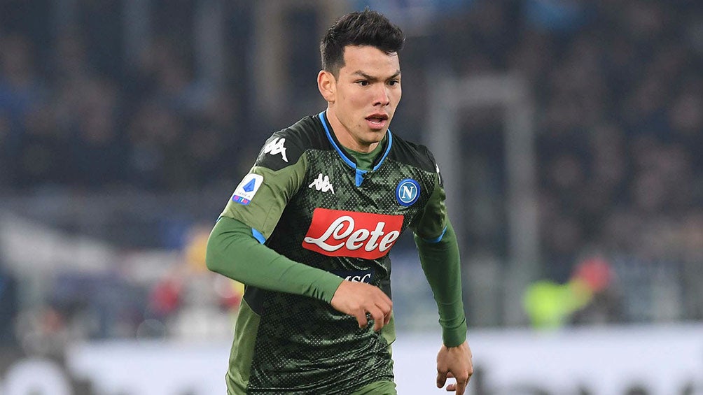 Lozano, en un partido del Napoli