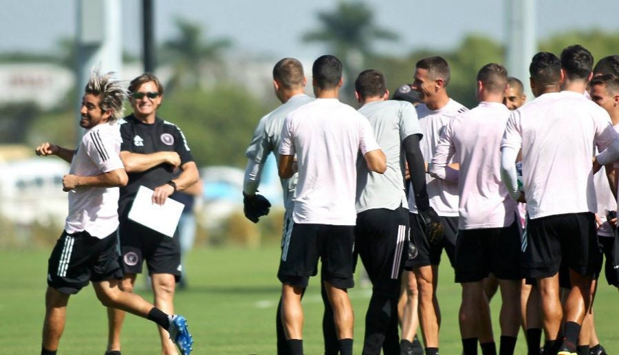 Rodolfo Pizarro en su primer entrenamiento con Inter Miami