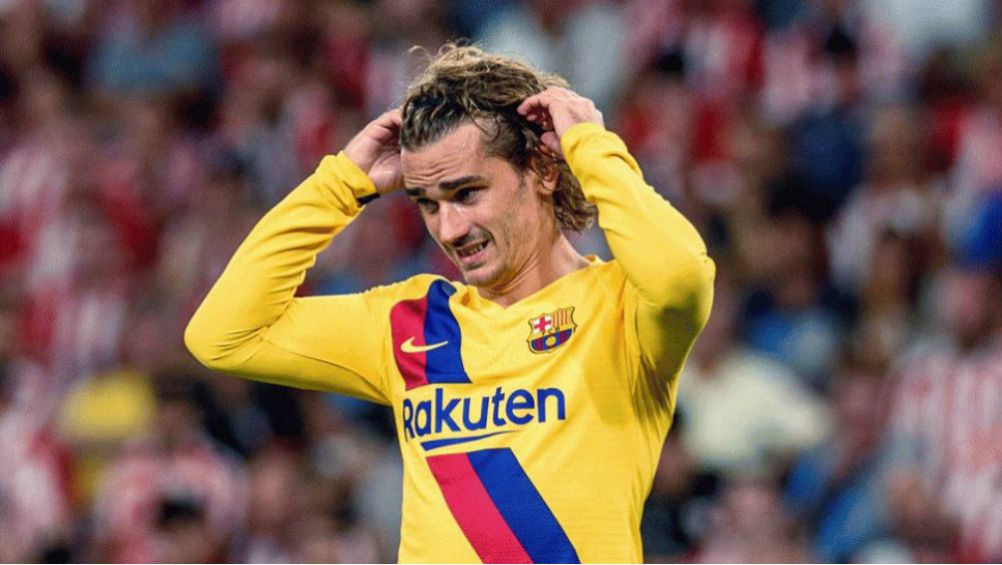 Antoine Griezmann en acción con Barcelona 