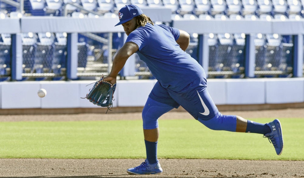 Vladimir Guerrero Jr. durante un entrenamiento con Toronto Blue Jays