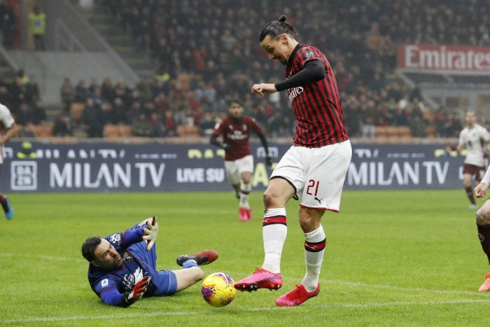 Zlatan, durante el partido