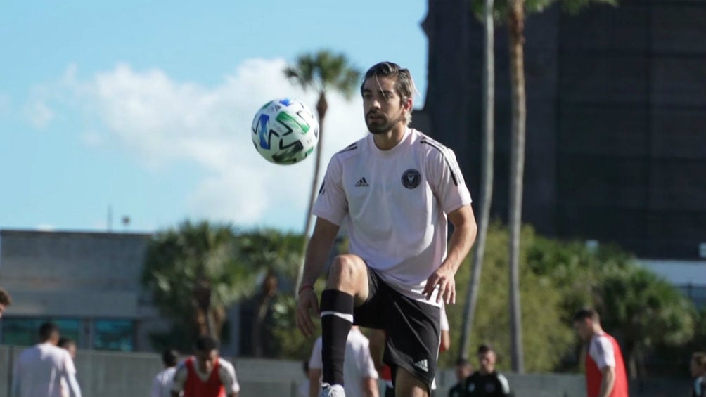 Rodolfo Pizarro durante un entrenamiento del Inter de Miami