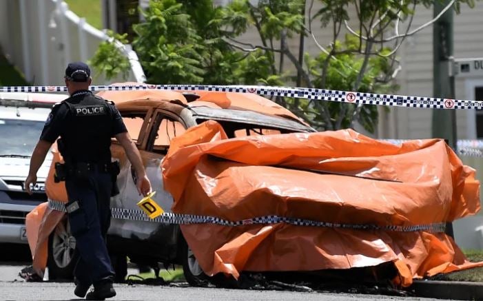 Carro donde ocurrió la tragedia