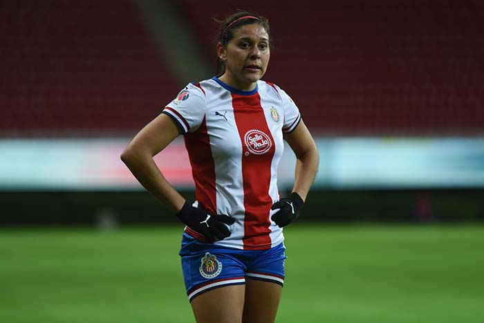 Norma, en un partido de Chivas