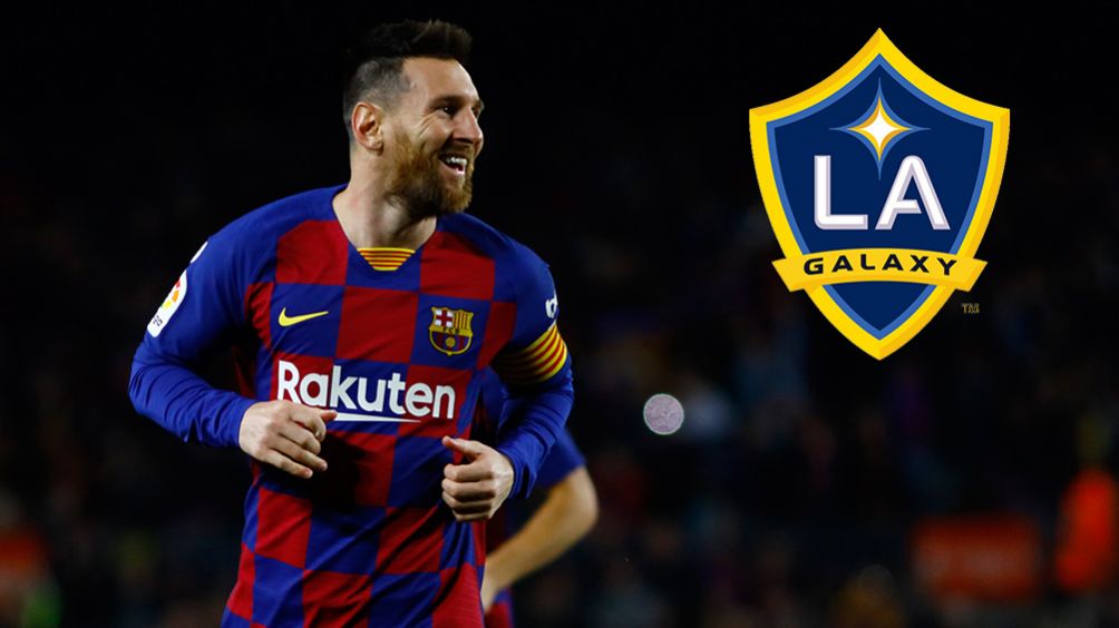 Messi festeja un gol con Barcelona