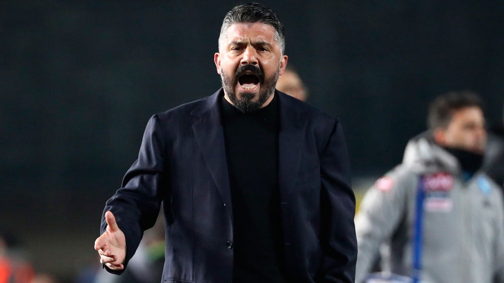 Gennaro Gattuso durante un duelo del Napoli