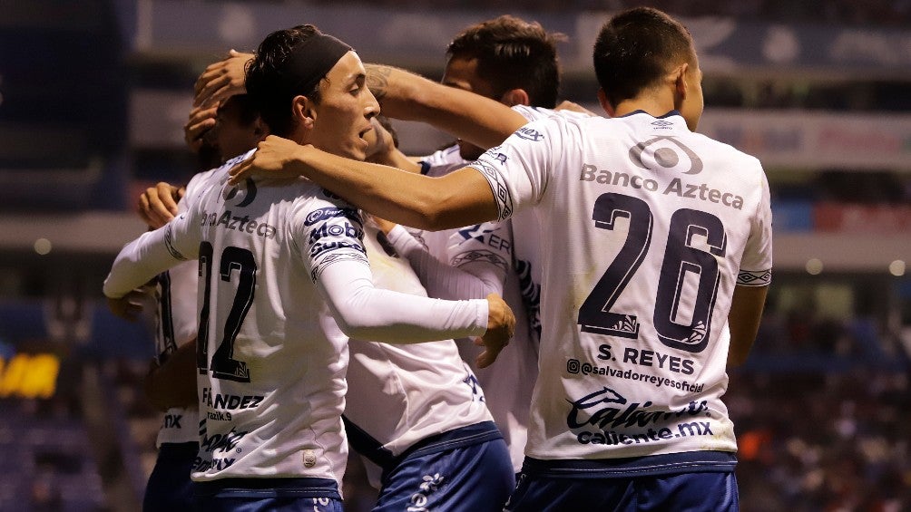 Puebla en festejo de gol