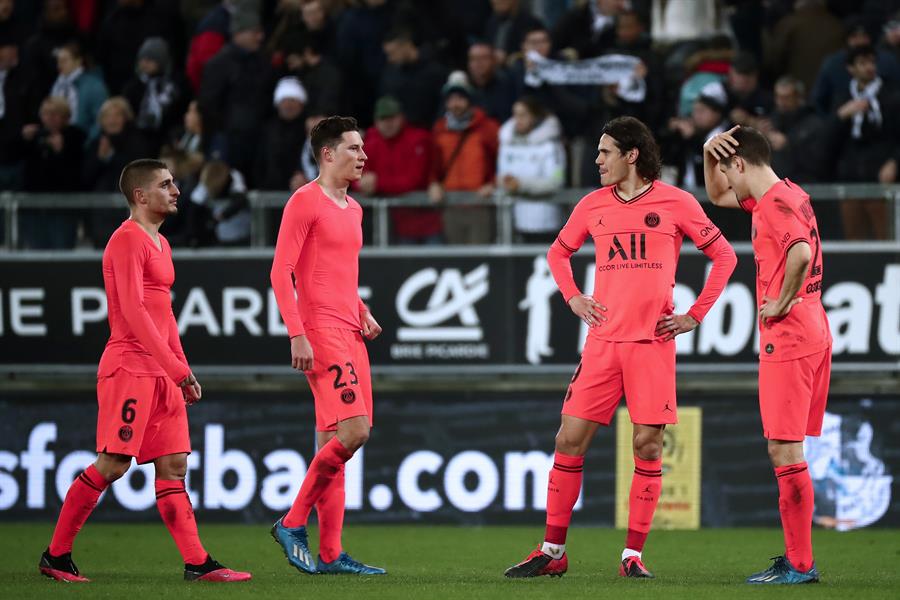 Jugadores del PSG durante un partido