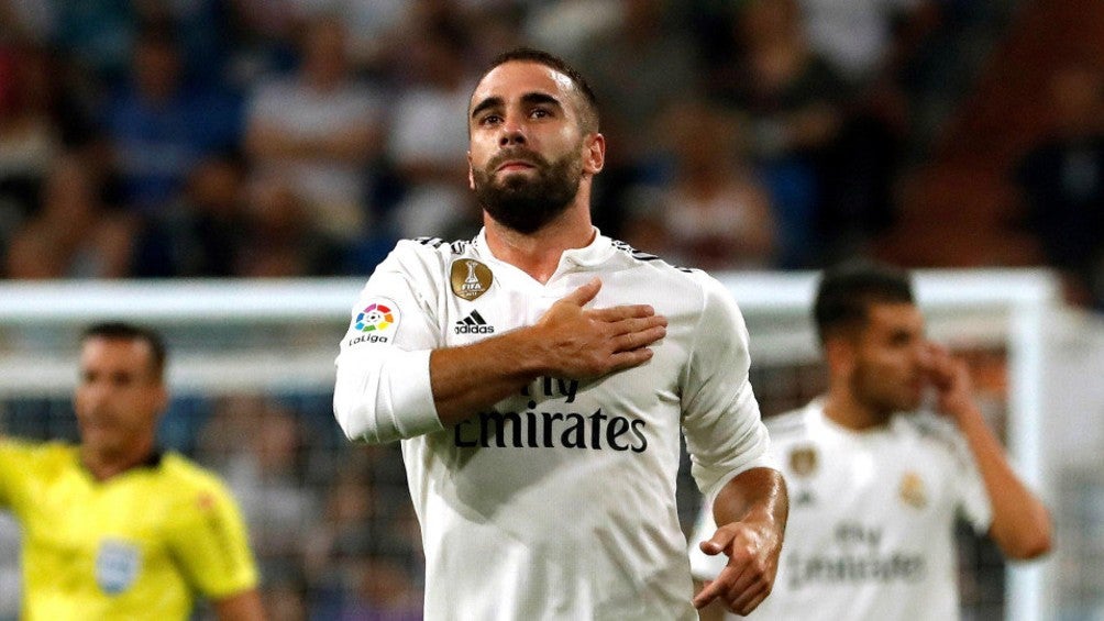 Carvajal en partido con Real Madrid