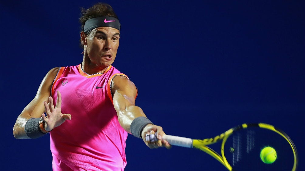 Rafael Nadal durante un partido en Acapulco