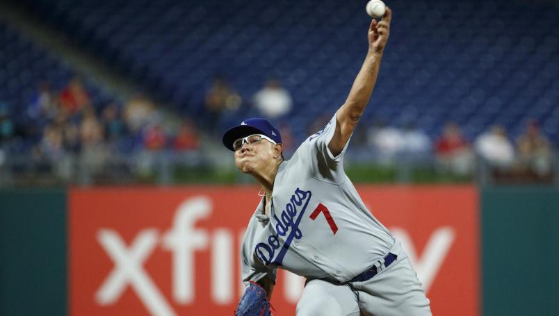 Julio Urías en acción con Los Ángeles Dodgers