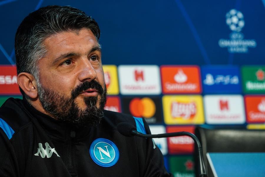 El técnico del Napoli, en conferencia de prensa