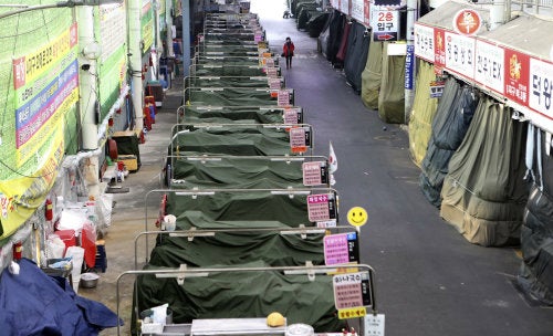 Un mercado en Corea del Sur tras la epidemia