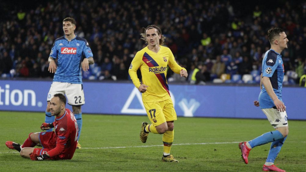 Antoine Griezmann celebrando su anotación con Barcelona 