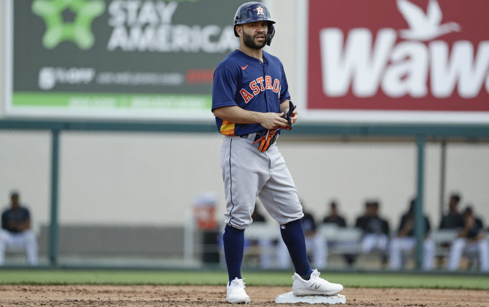 José Altuve durante la pretemporada de los Astros