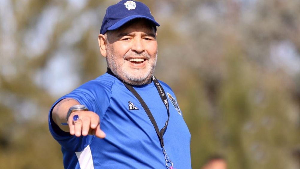 Diego Armando Maradona durante un entrenamiento 