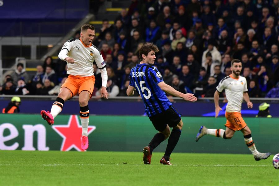 Denis Cheryshev, en el juego entre Atalanta y Valencia