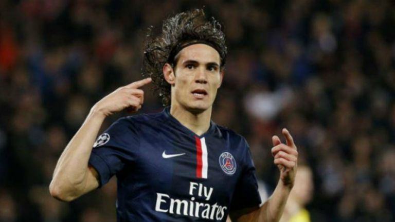 Edinson Cavani celebra el 1-1 en un juego ante el Chelsea