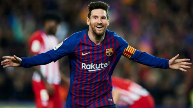 Lionel Messi celebrando una de sus anotaciones la temporada pasada