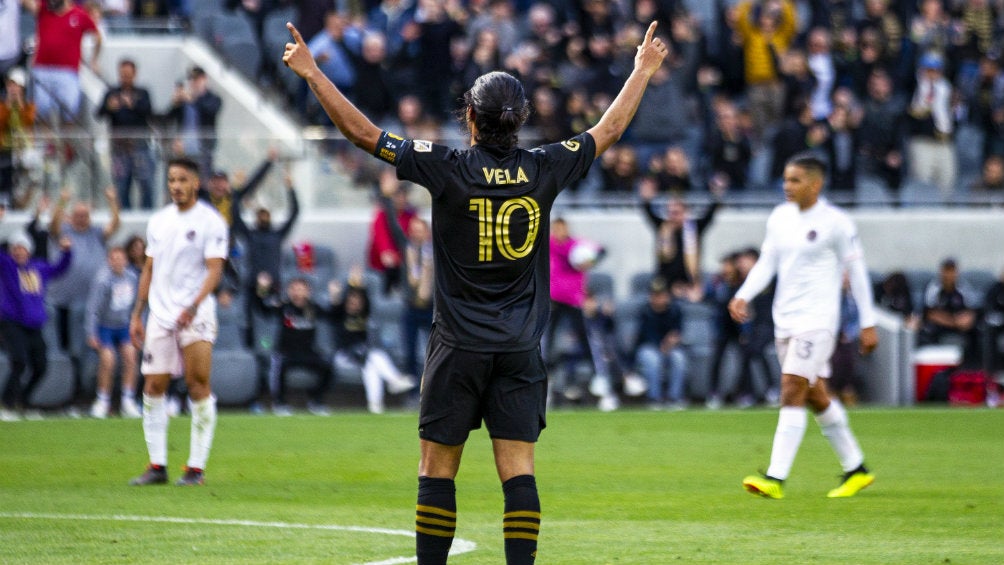 Carlos Vela celebra el golazo que le hizo al Inter de Miami