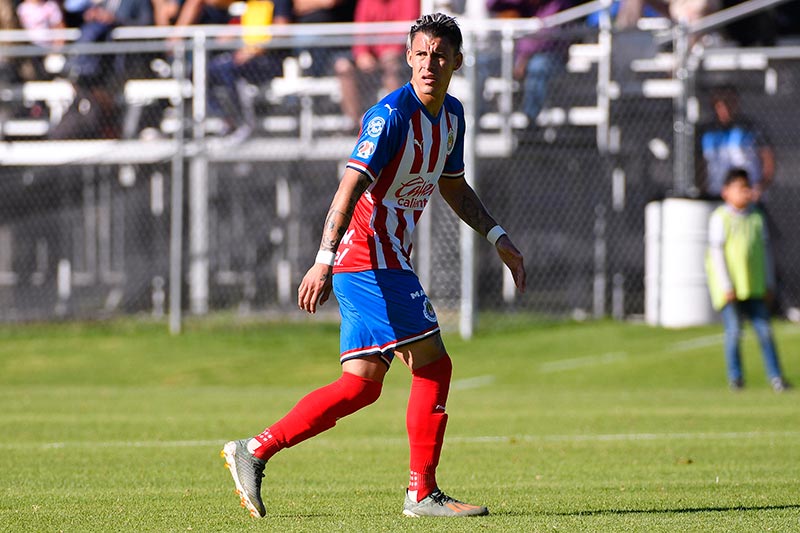 Cristian Calderón, durante el partido de Chivas Sub 20