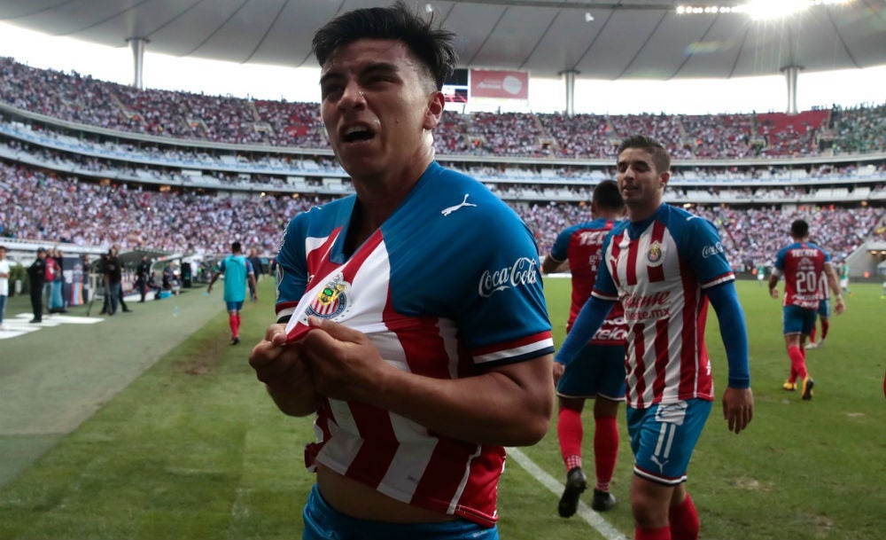 Fernando Beltrán celebrando el segundo gol ante León