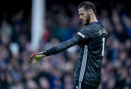 El arquero español durante el partido vs Everton