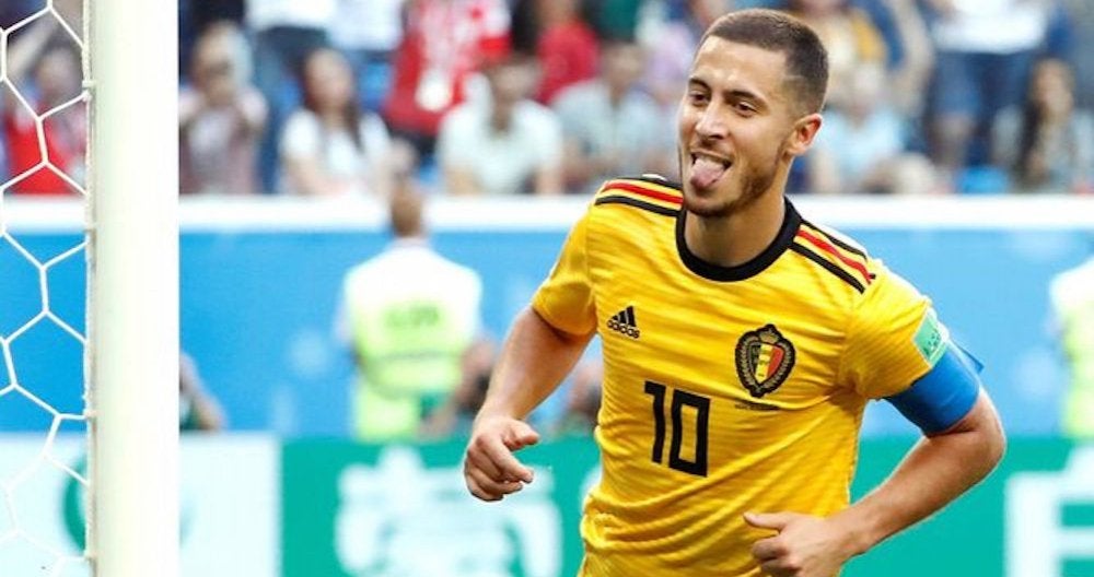 Eden Hazard en acción con Bélgica