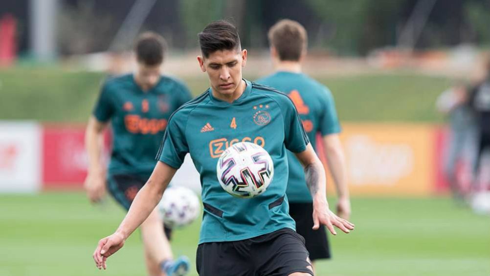 Edson, en un entrenamiento del Ajax