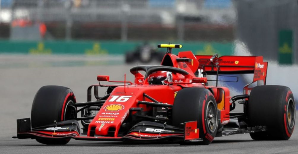 Leclerc en el Gran Premio de Rusia 